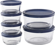 12-piece Anchor Hocking Round Glass Food Storage Containers with Lids